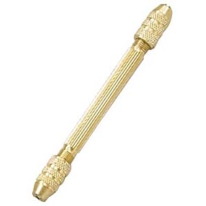 3¾" Hexagonal Head Dbl Sided Pin Vise (0.5 To 3Mm) Golden Tone