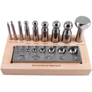 11-Pcs. Oval And Round Dapping Set w/Stand