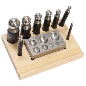 10 Pc Dapping Punches  And Block W/Stand