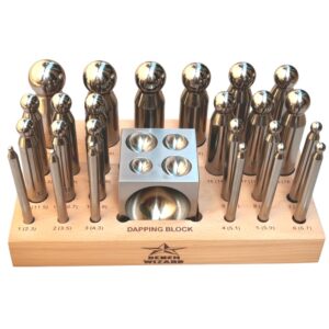 26-Pc Dapping Punches And Block Polished With Stand