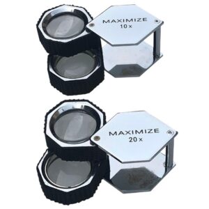 Dual Hexagonal Magnifier Loupe 10x And 20x