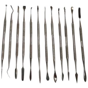 12Pc Ss Dbl Knurnled Hdl Pick